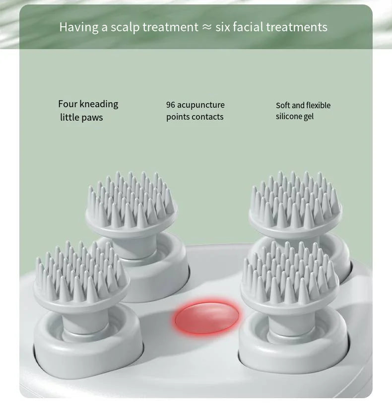 Electric waterproof scalp massager providing deep kneading massage for relaxation and stress relief