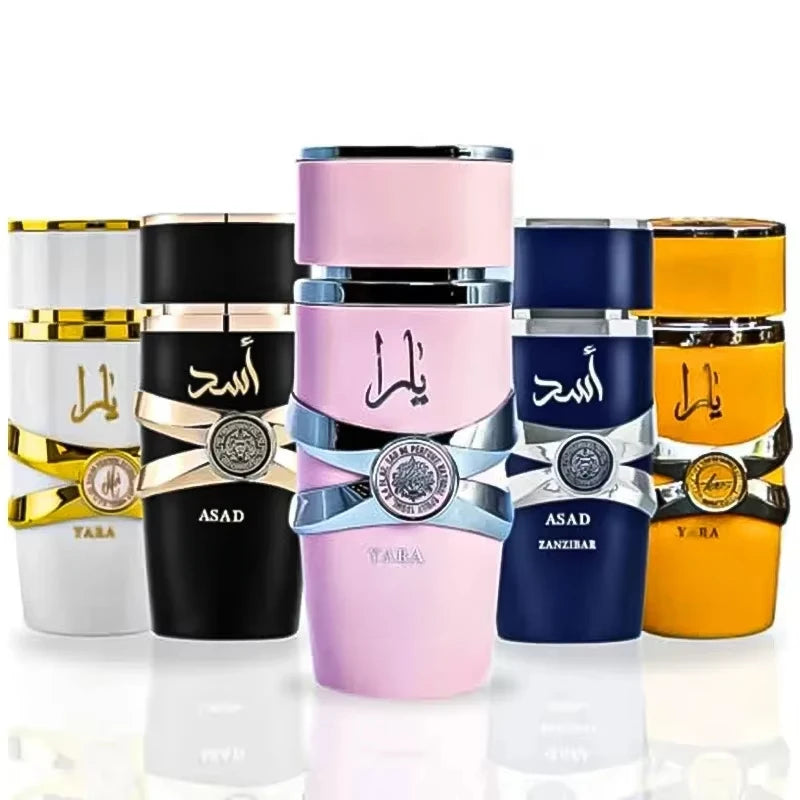 Luxury eau de parfum bottles in multiple colors with premium design and elegant presentation