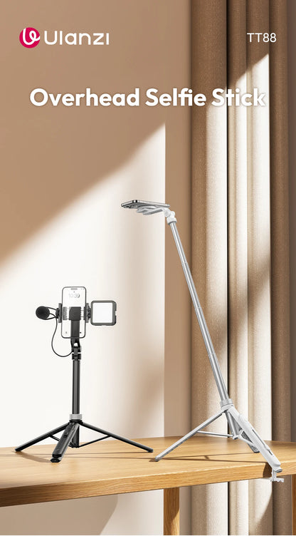 360 degree rotating phone stand tripod with remote control for hands free filming and content creation