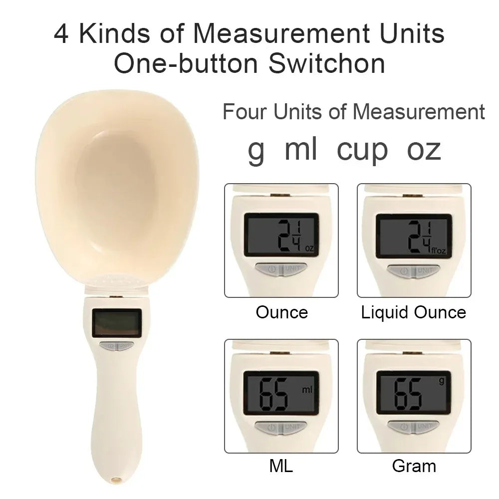 Digital dog food measuring spoon with LCD display measuring dry pet food accurately