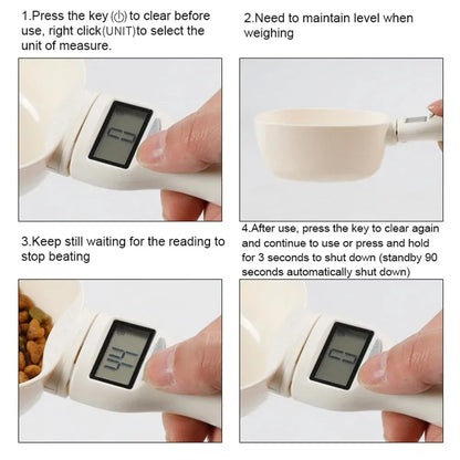 Digital dog food measuring spoon with LCD display measuring dry pet food accurately