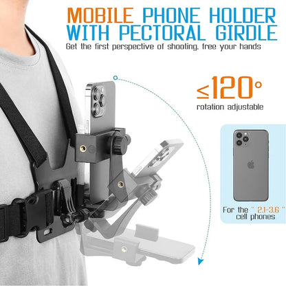 Chest Mount Phone Holder – Hands-Free POV Harness for Filming & Activities