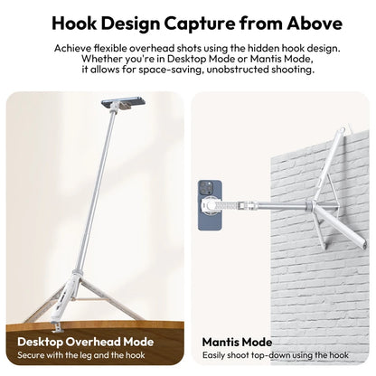 360 degree rotating phone stand tripod with remote control for hands free filming and content creation