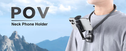 Gooseneck neck phone holder providing hands-free phone viewing with adjustable flexible arm