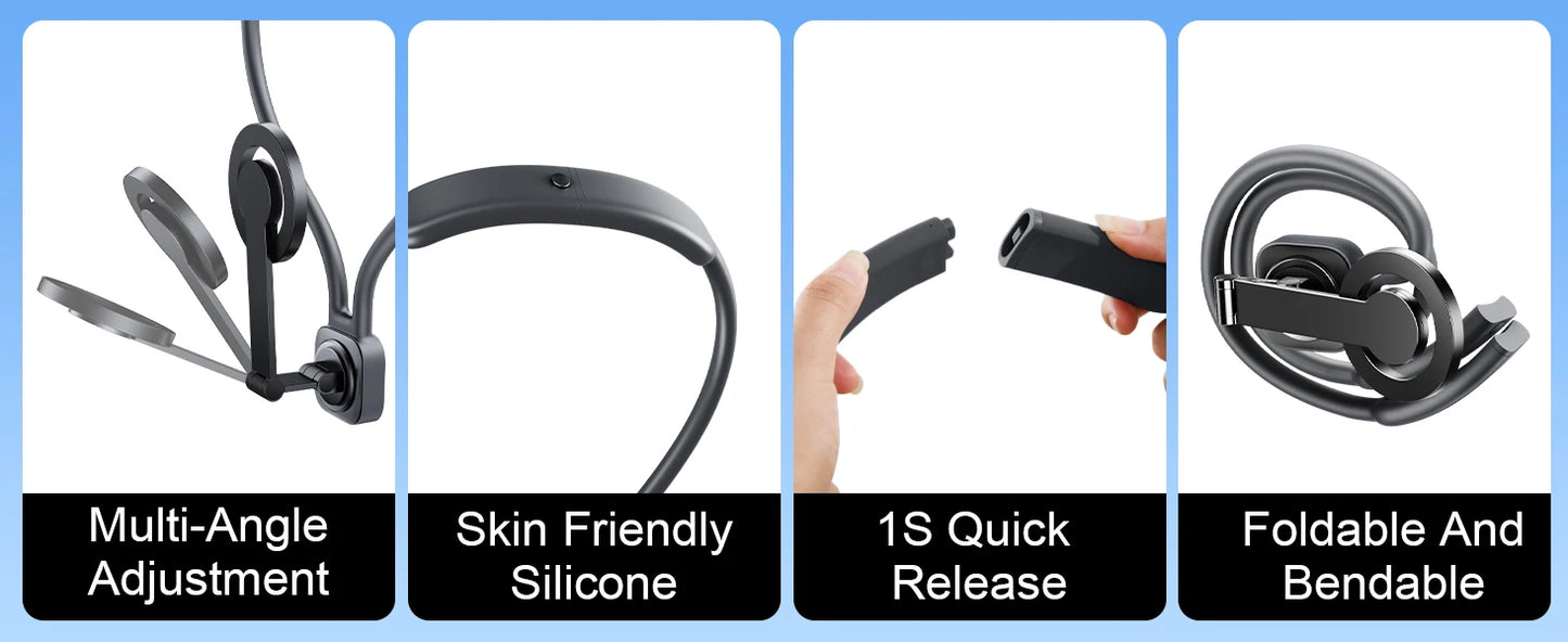 Gooseneck neck phone holder providing hands-free phone viewing with adjustable flexible arm