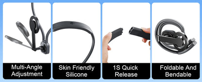 Gooseneck neck phone holder providing hands-free phone viewing with adjustable flexible arm