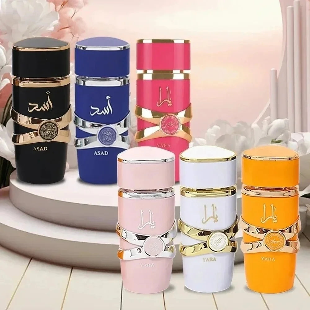 Luxury eau de parfum bottles in multiple colors with premium design and elegant presentation