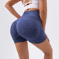 Seamless high waisted scrunch butt workout shorts providing sculpting and supportive fit during exercise