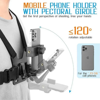 Chest Mount Phone Holder – Hands-Free POV Harness for Filming & Activities