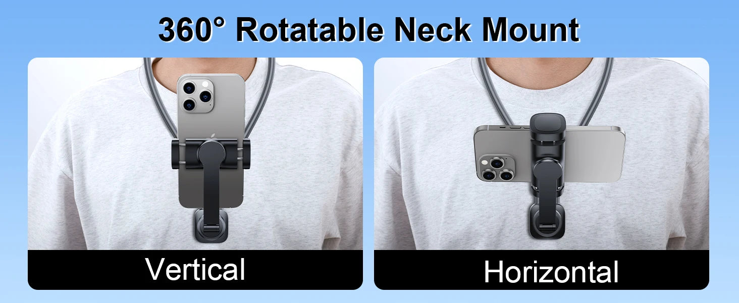 Gooseneck neck phone holder providing hands-free phone viewing with adjustable flexible arm