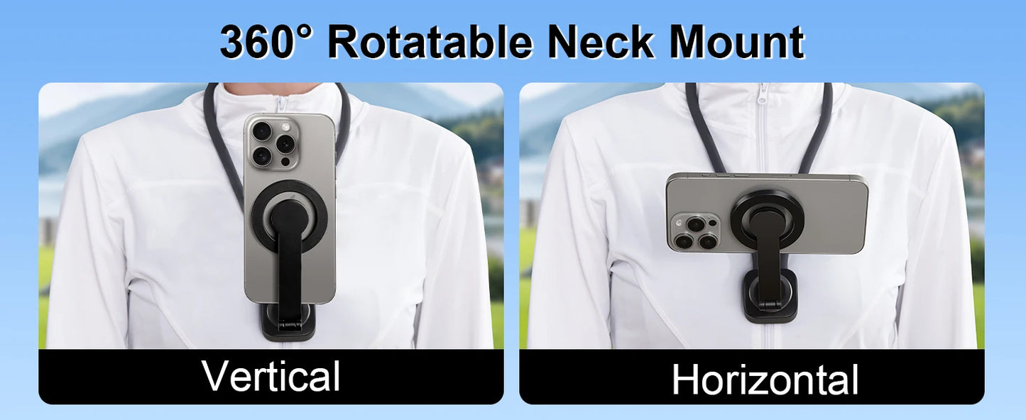 Gooseneck neck phone holder providing hands-free phone viewing with adjustable flexible arm