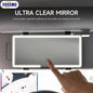 LED car vanity mirror with touch control mounted on sun visor for makeup and grooming