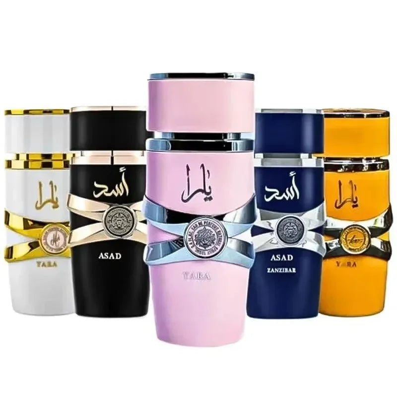 Luxury eau de parfum bottles in multiple colors with premium design and elegant presentation