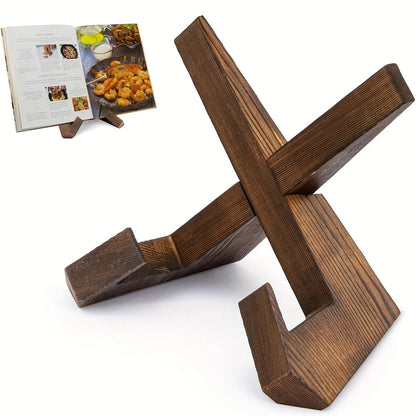Wooden Cookbook & Tablet Stand – Minimalist Hands-Free Desk Holder