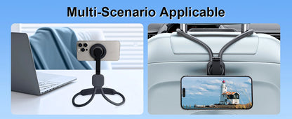 Gooseneck neck phone holder providing hands-free phone viewing with adjustable flexible arm