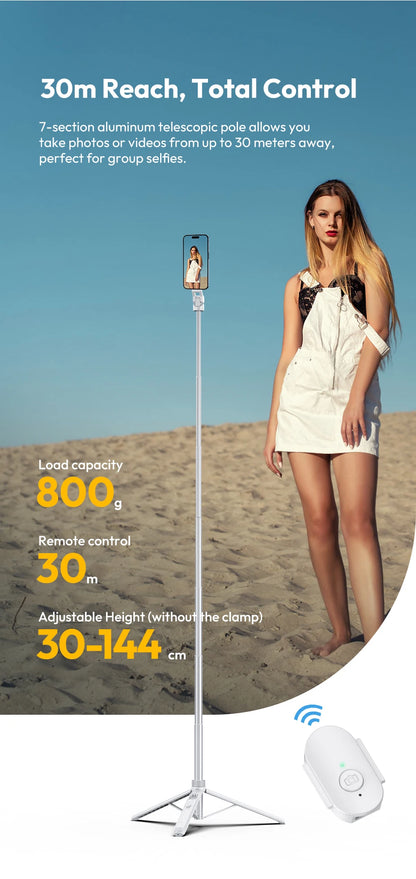 360 degree rotating phone stand tripod with remote control for hands free filming and content creation